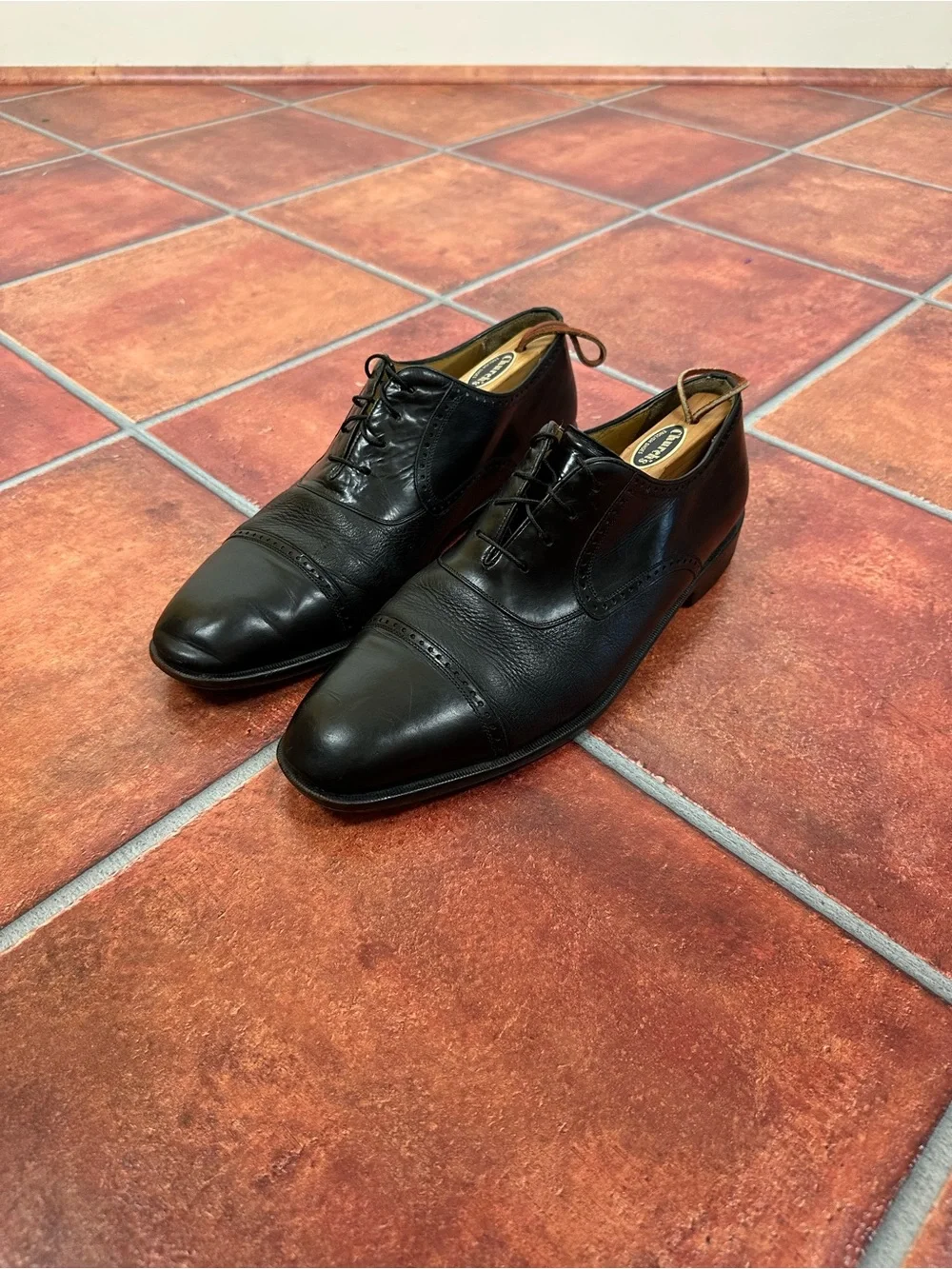Mezlan Deerskin Leather Cap-Toe Derby Shoes